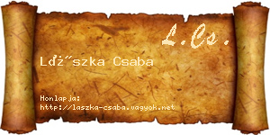 Lászka Csaba névjegykártya